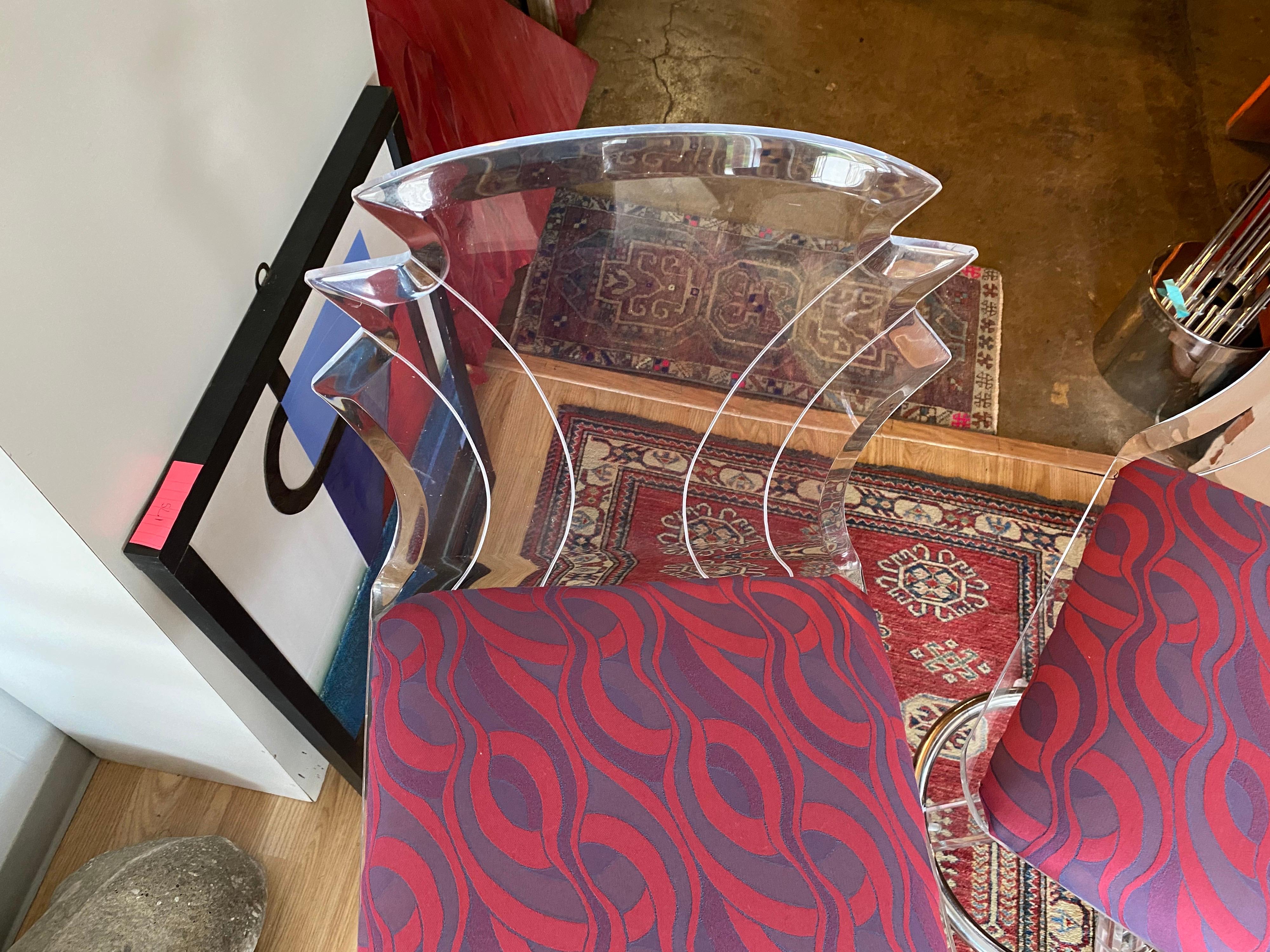 Mid-Century Modern Pair of Vintage Lucite Stools