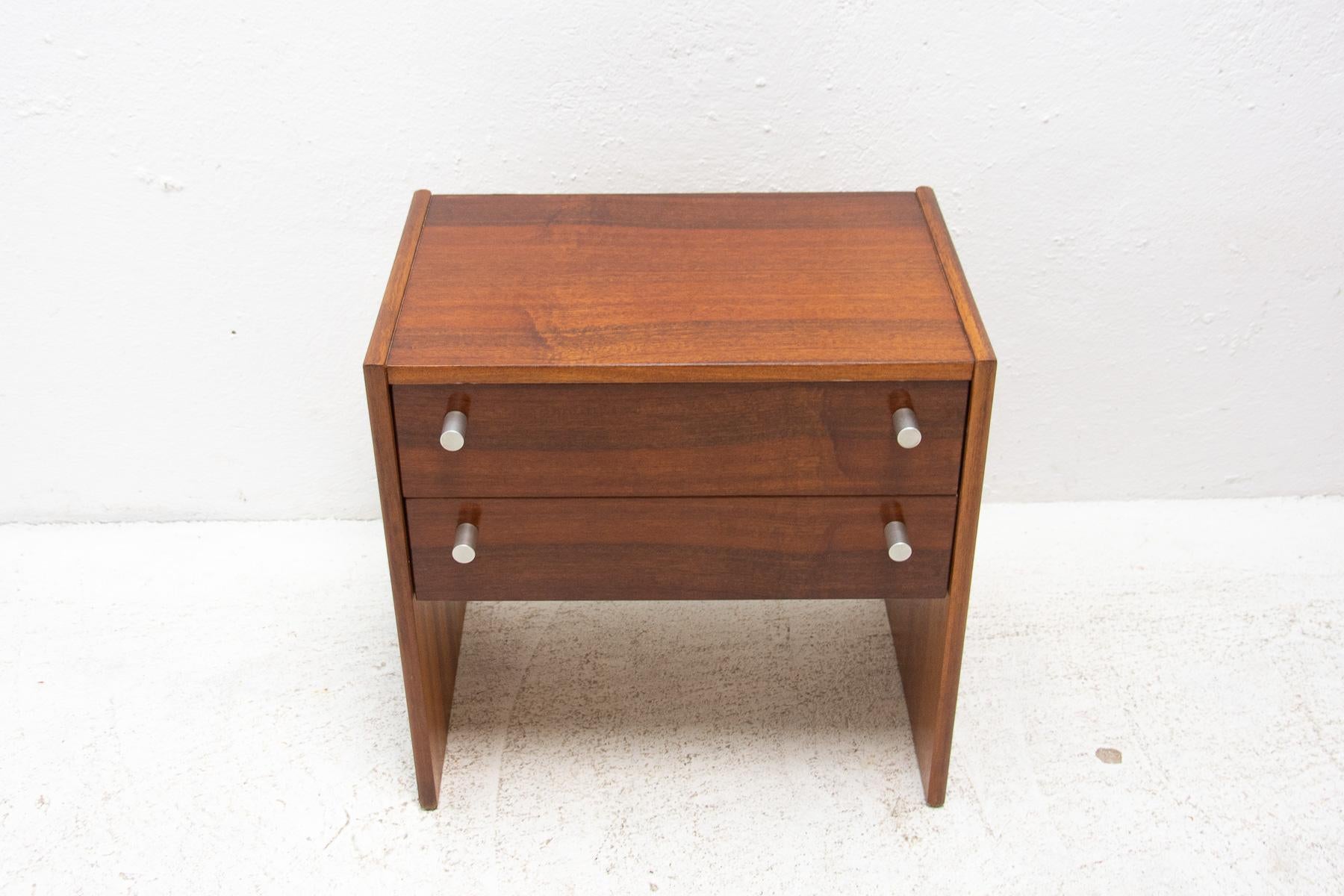 20th Century Pair of Vintage Mahogany Bedside Tables, Up Zavody, Czechoslovakia, 1980´s