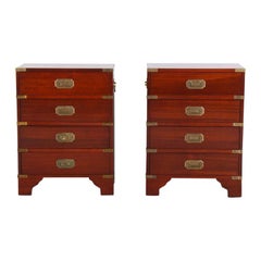 Pair of Vintage Mahogany Campaign Chests