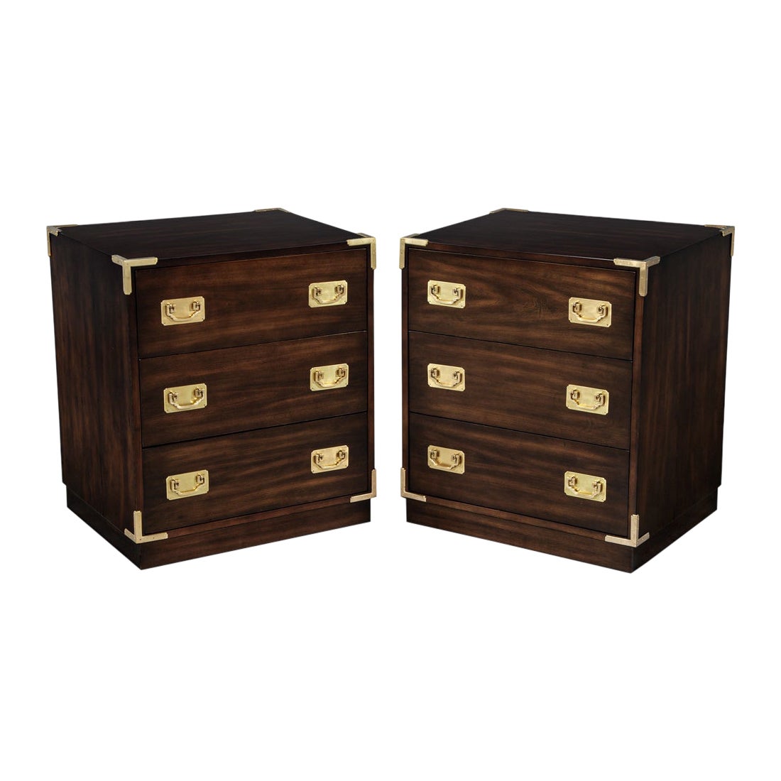 Coppia di cassapanche Campaigner in mogano d
epoca in vendita