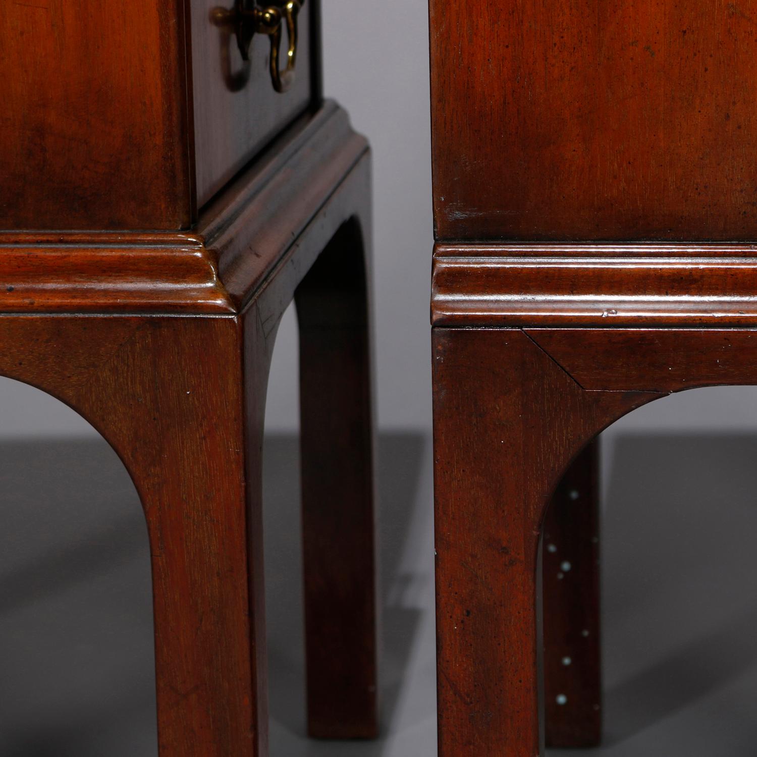 Pair of Vintage Mahogany Kittinger Chinese Chippendale Stands, circa 1950 2