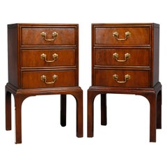 Pair of Vintage Mahogany Kittinger Chinese Chippendale Stands, circa 1950