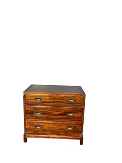 Pair of Vintage Mahogany Leather Top Bachelors Chests