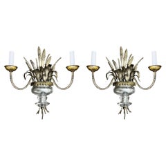 Pair of Vintage Maison Baguès Crystal Sconces