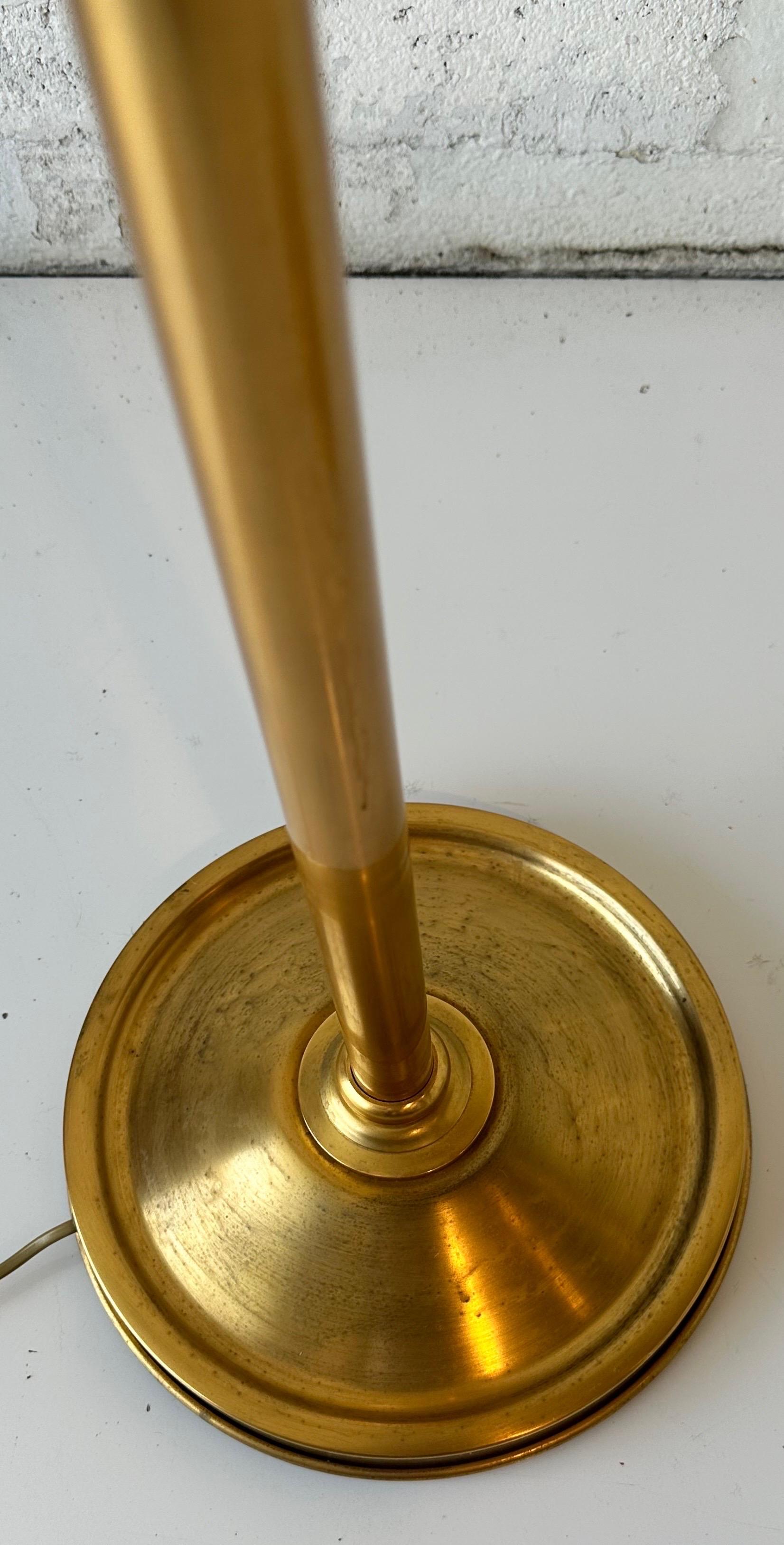 Gold Plate Pair of Vintage Maison Tisserant Adjustable Floor Lamp For Sale