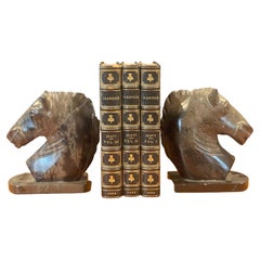 Pair of Vintage Marble Horse Head Bookends