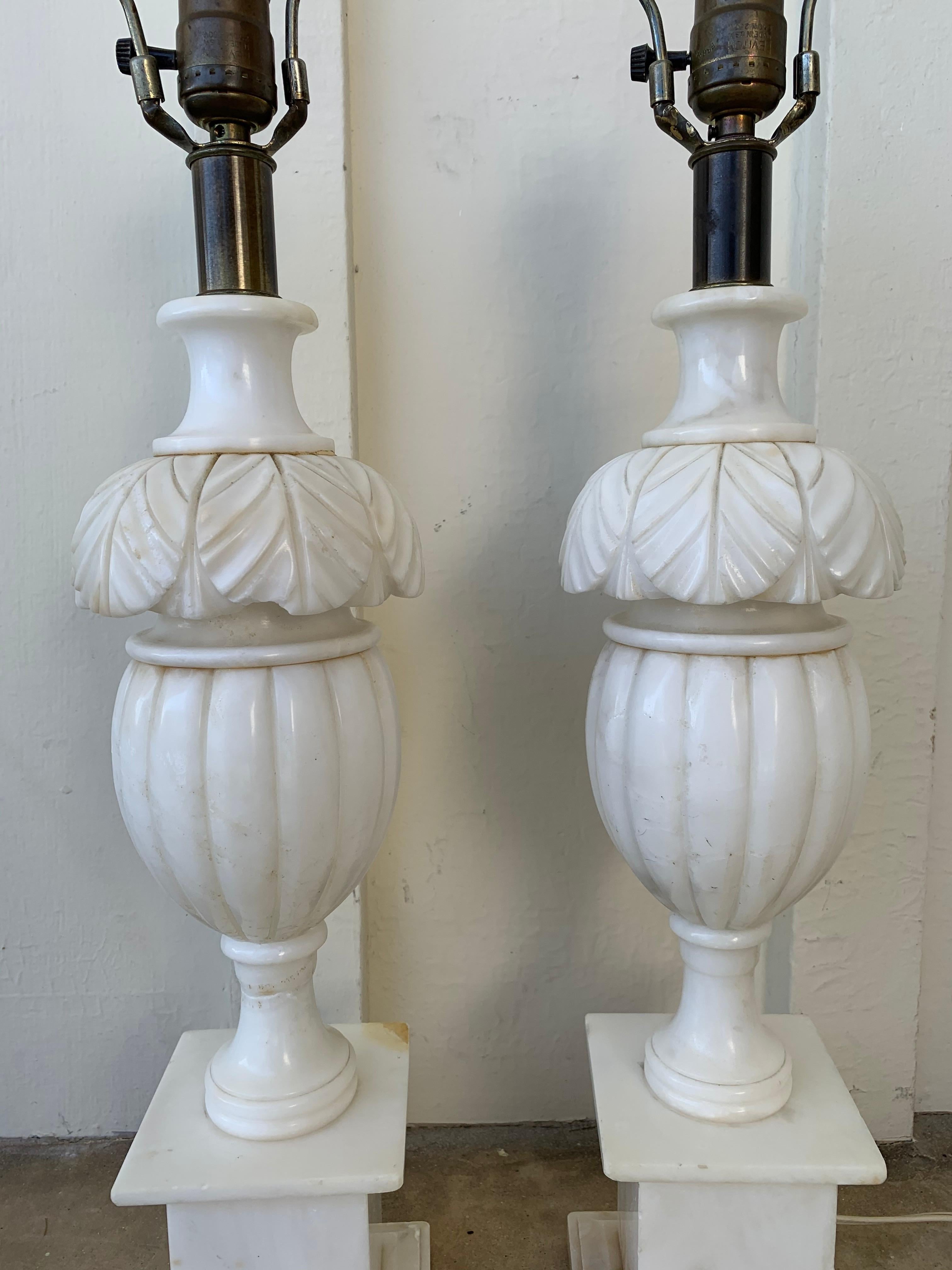 Pair of Vintage Marble Lamps 2