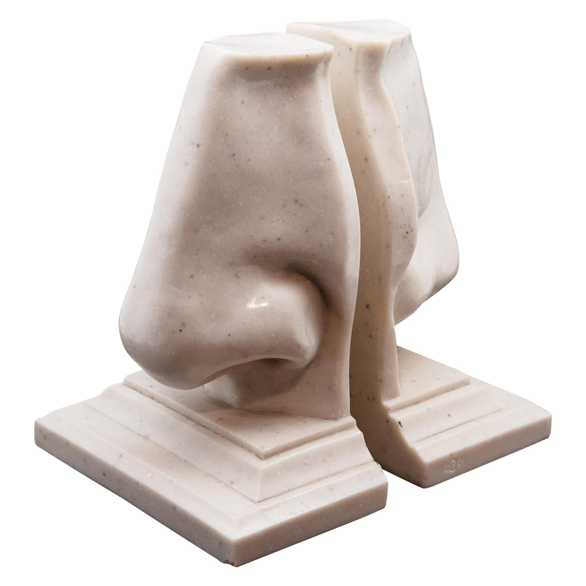 Pair of Vintage "Marble" Resin Nose Bookends For Sale