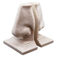 Pair of Vintage "Marble" Resin Nose Bookends