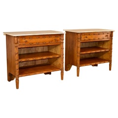 Paar Vintage-Marmorplatten-Bett-Tische
