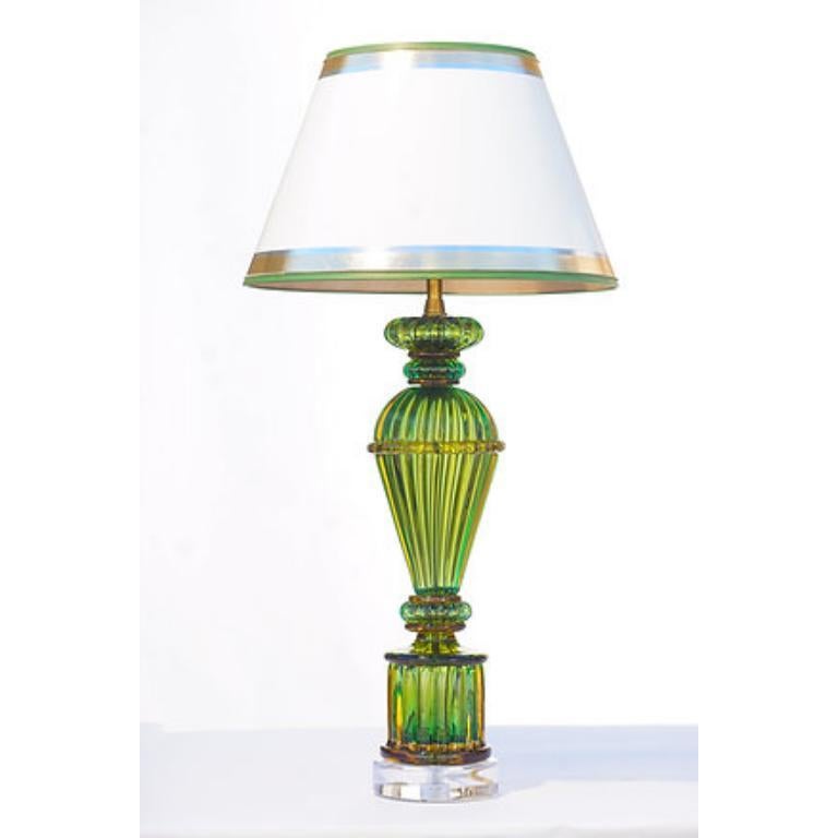 italien Paire de lampes de Murano vert émeraude Marbro, 20ème siècle en vente