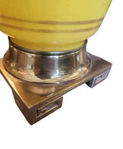 Pair of Vintage Marbro French Opaline Glass Lamps