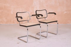 Paire de chaises vintage Marcel Breuer Cesca Carver noires, années 1970