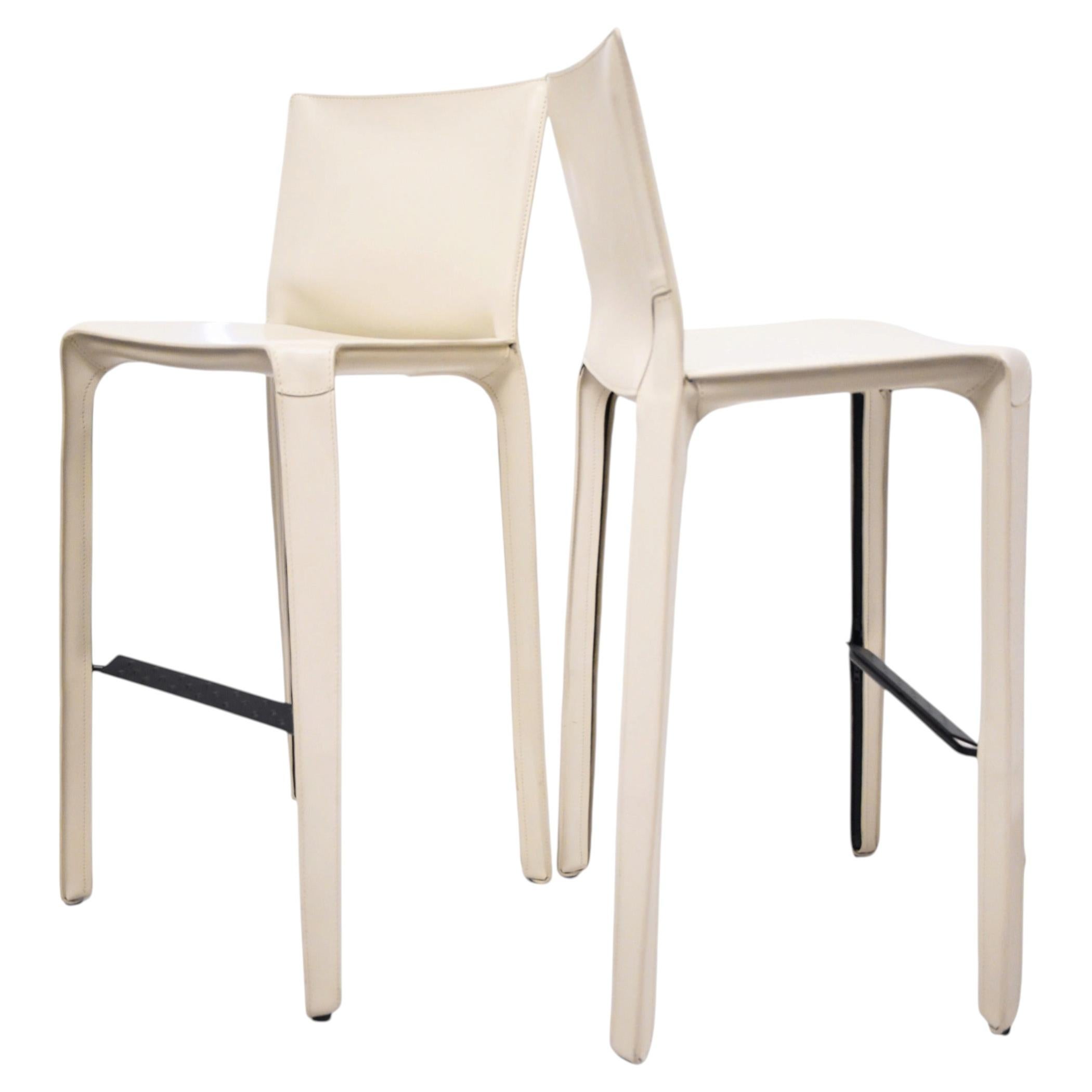 Pair of Vintage Mario Bellini Cab Barstools by Mario Bellini for Cassina For Sale