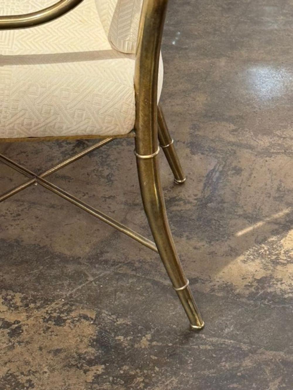 Metallo Coppia di sedie con schienale alto Mastercraft d'epoca in vendita