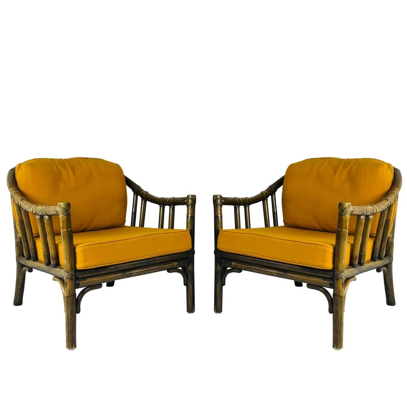 Pair of Vintage McGuire Lounge Chairs