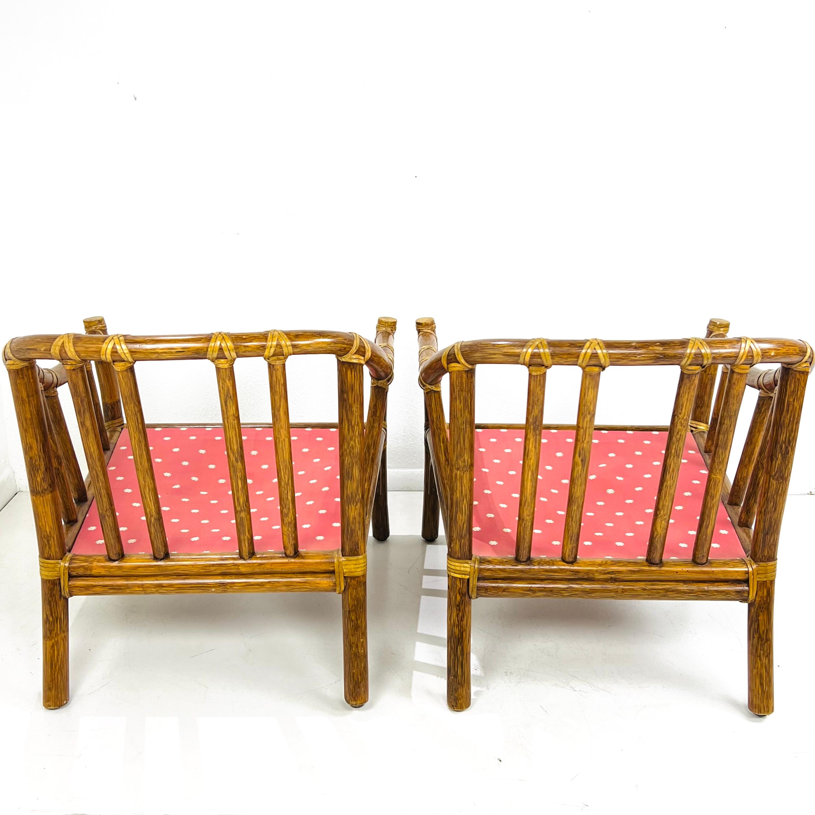 Pair of Vintage McGuire Rattan Armchairs 3