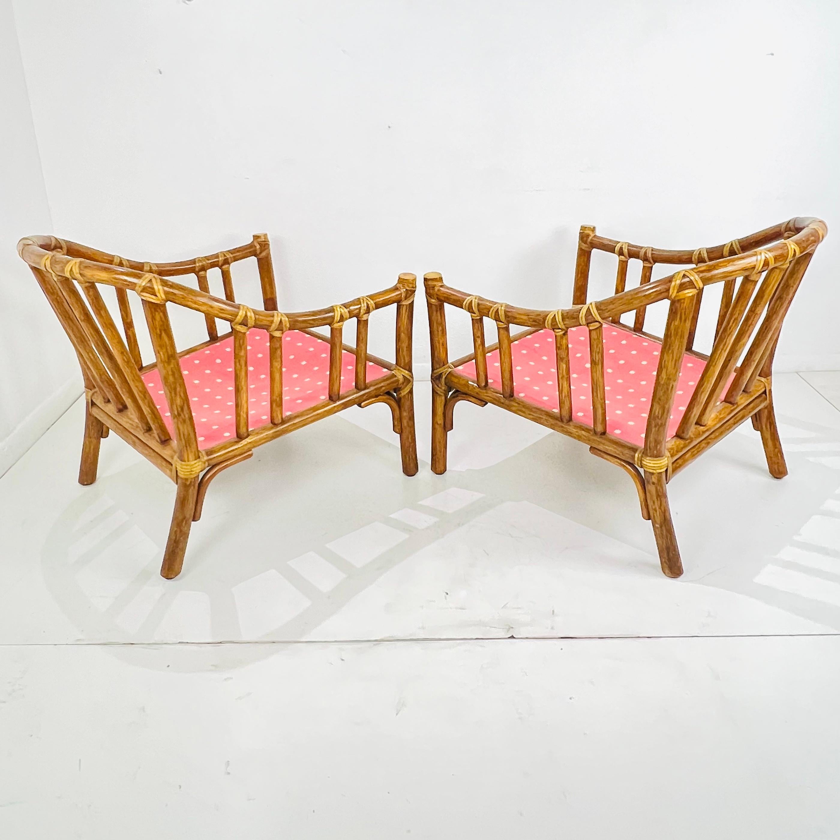 Pair of Vintage McGuire Rattan Armchairs 4