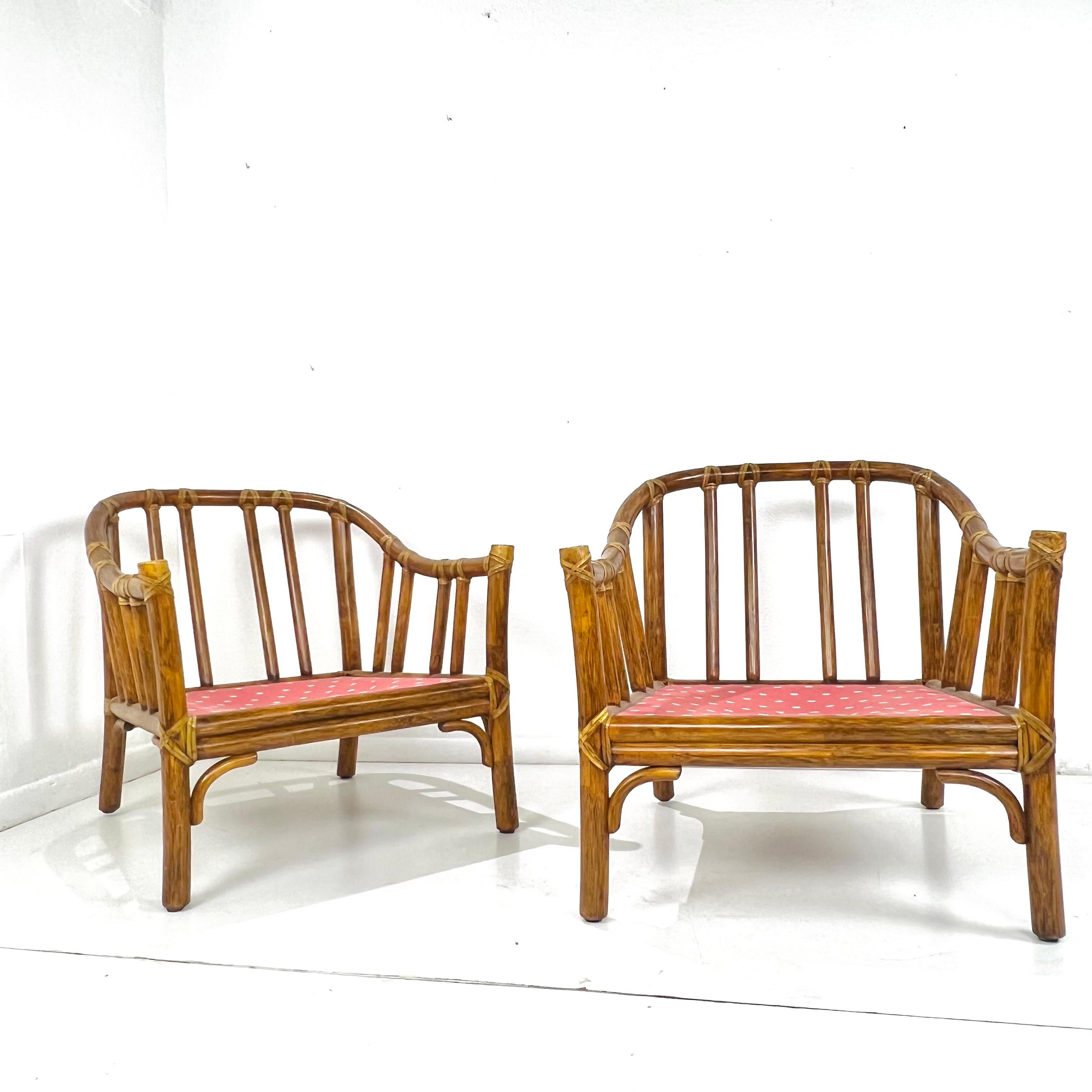 Pair of Vintage McGuire Rattan Armchairs 5