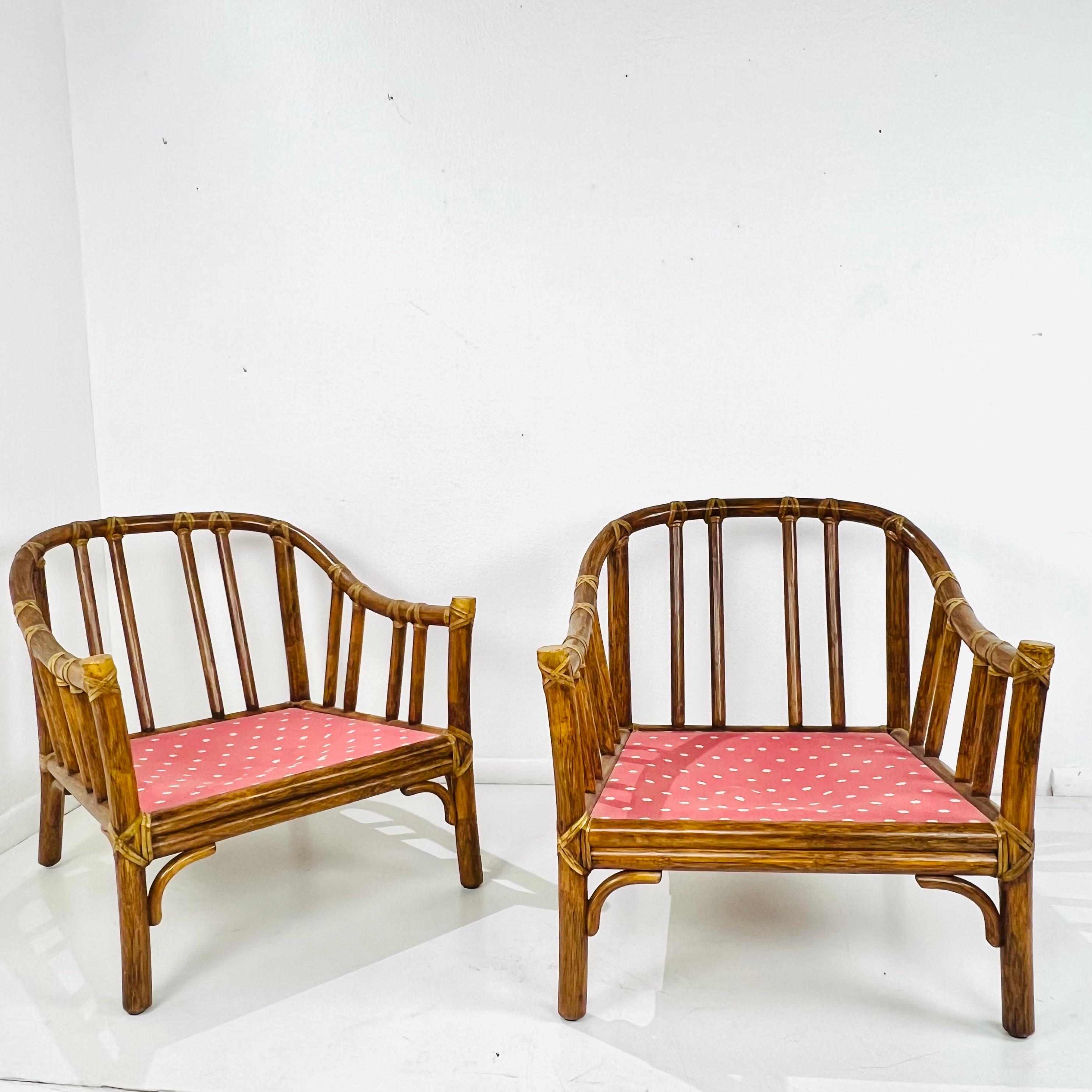 Pair of Vintage McGuire Rattan Armchairs 11