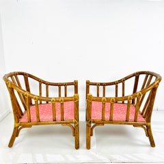 Pair of Vintage McGuire Rattan Armchairs