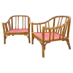 Pair of Vintage McGuire Rattan Armchairs