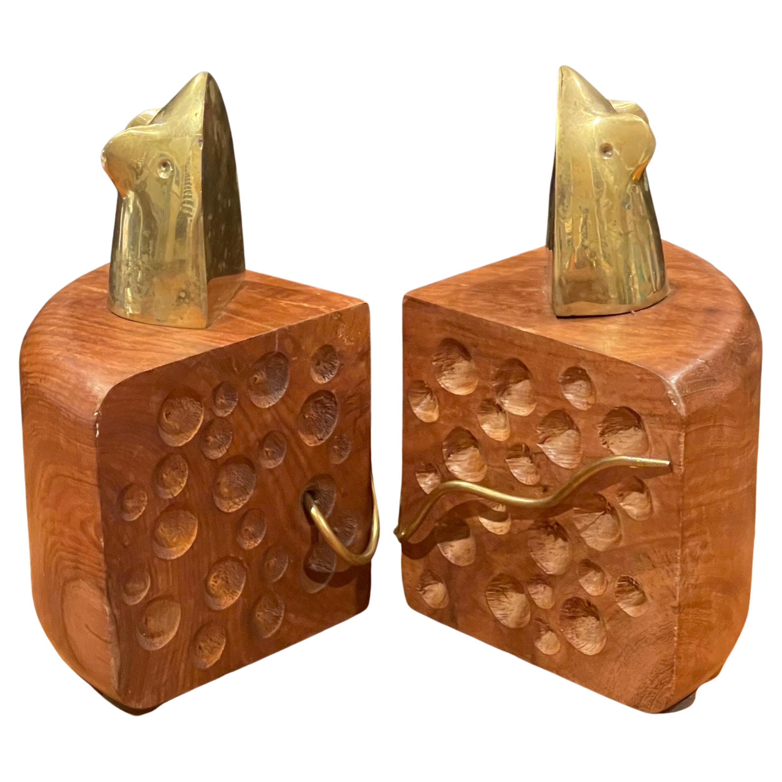 Pair of Vintage MCM Mouse / Cheese Wedge Bookends For Sale