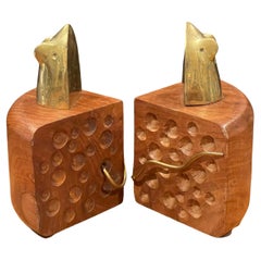 Pair of Vintage MCM Mouse / Cheese Wedge Bookends