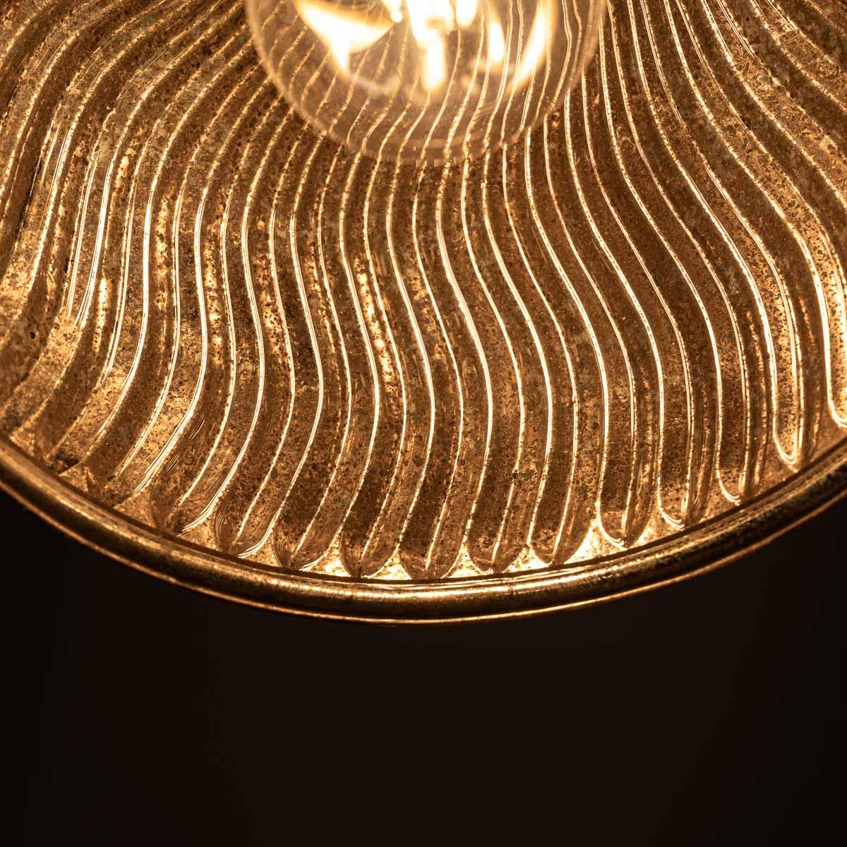 Pair of Vintage Mercury Glass Pendant Lights with Aged Brass Fittings by MORCO For Sale 9