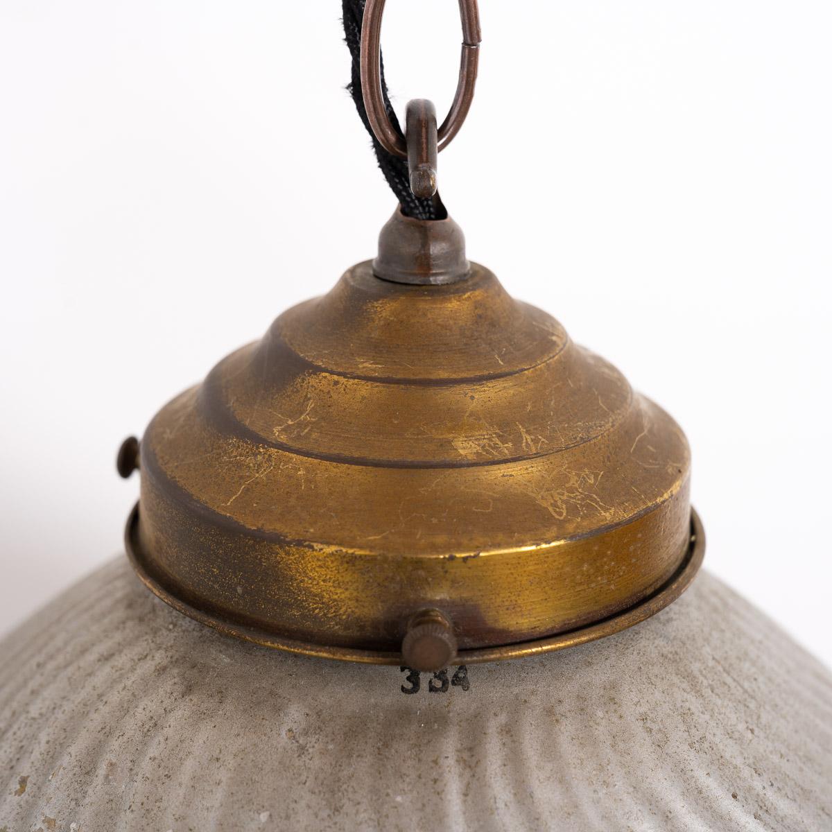 Pair of Vintage Mercury Glass Pendant Lights with Aged Brass Fittings by MORCO In Good Condition For Sale In Nottingham, GB