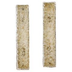 Pair of Vintage Metal and Molded Glass Wall Sconces