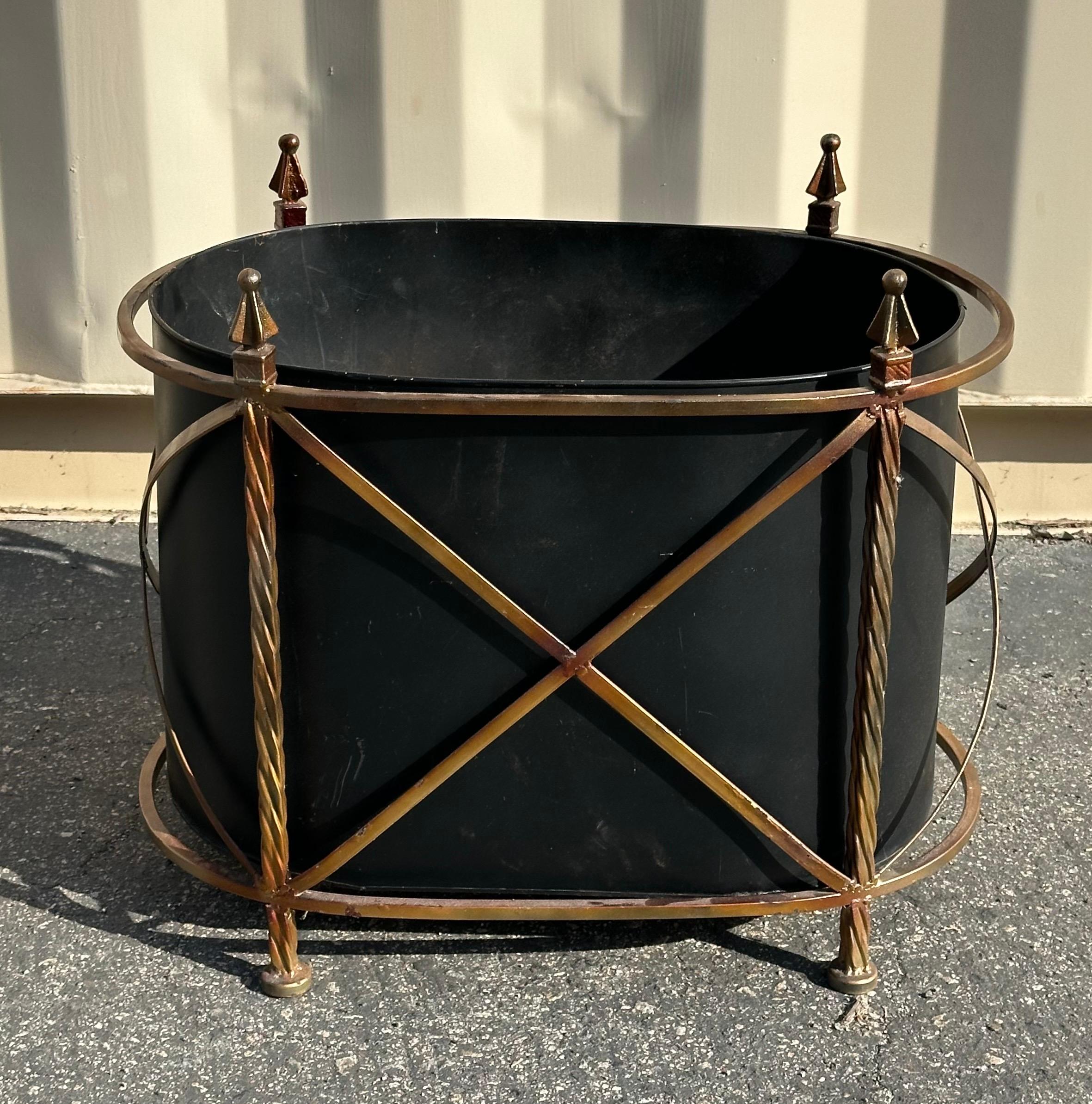 Pair of Vintage Metal and Wrought Iron Jardinieres / Planters 6