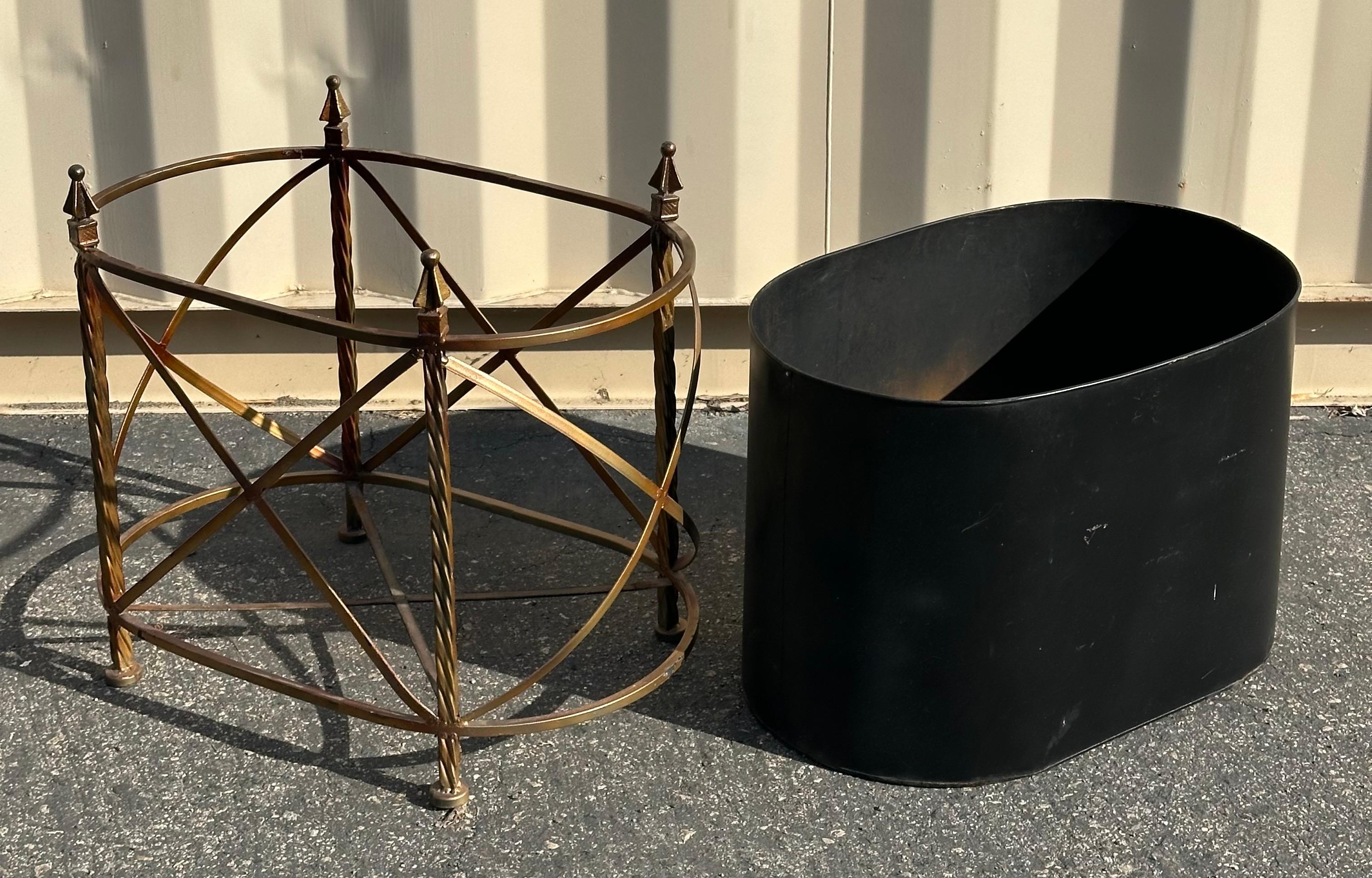 Pair of Vintage Metal and Wrought Iron Jardinieres / Planters 10