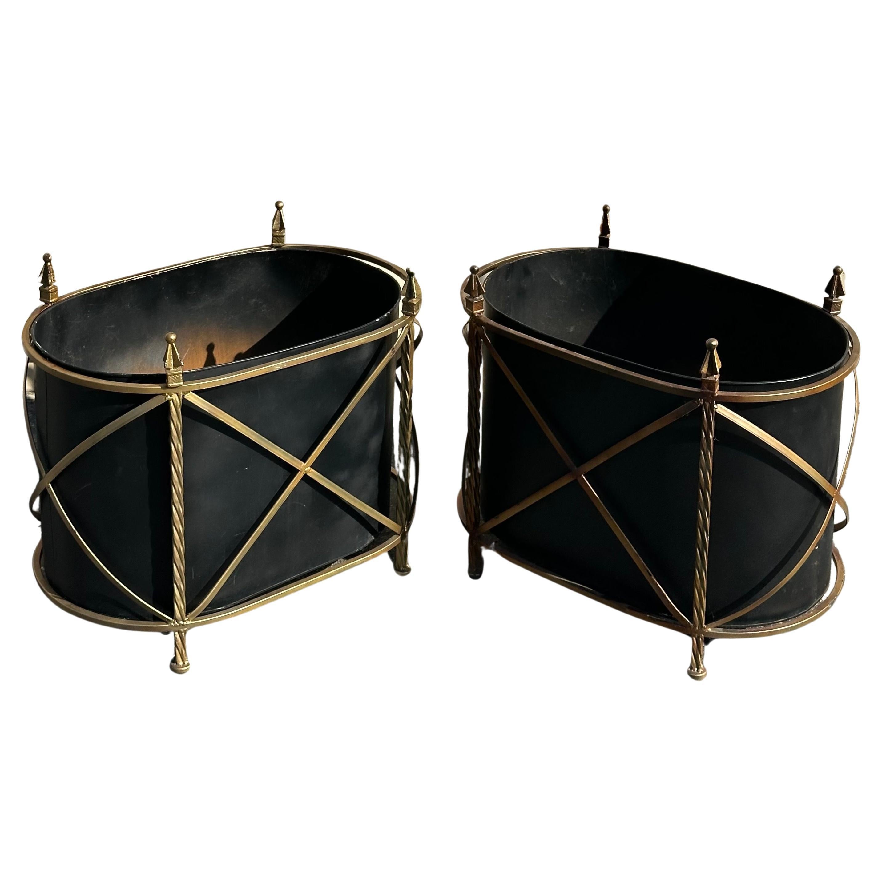 Pair of Vintage Metal and Wrought Iron Jardinieres / Planters 14