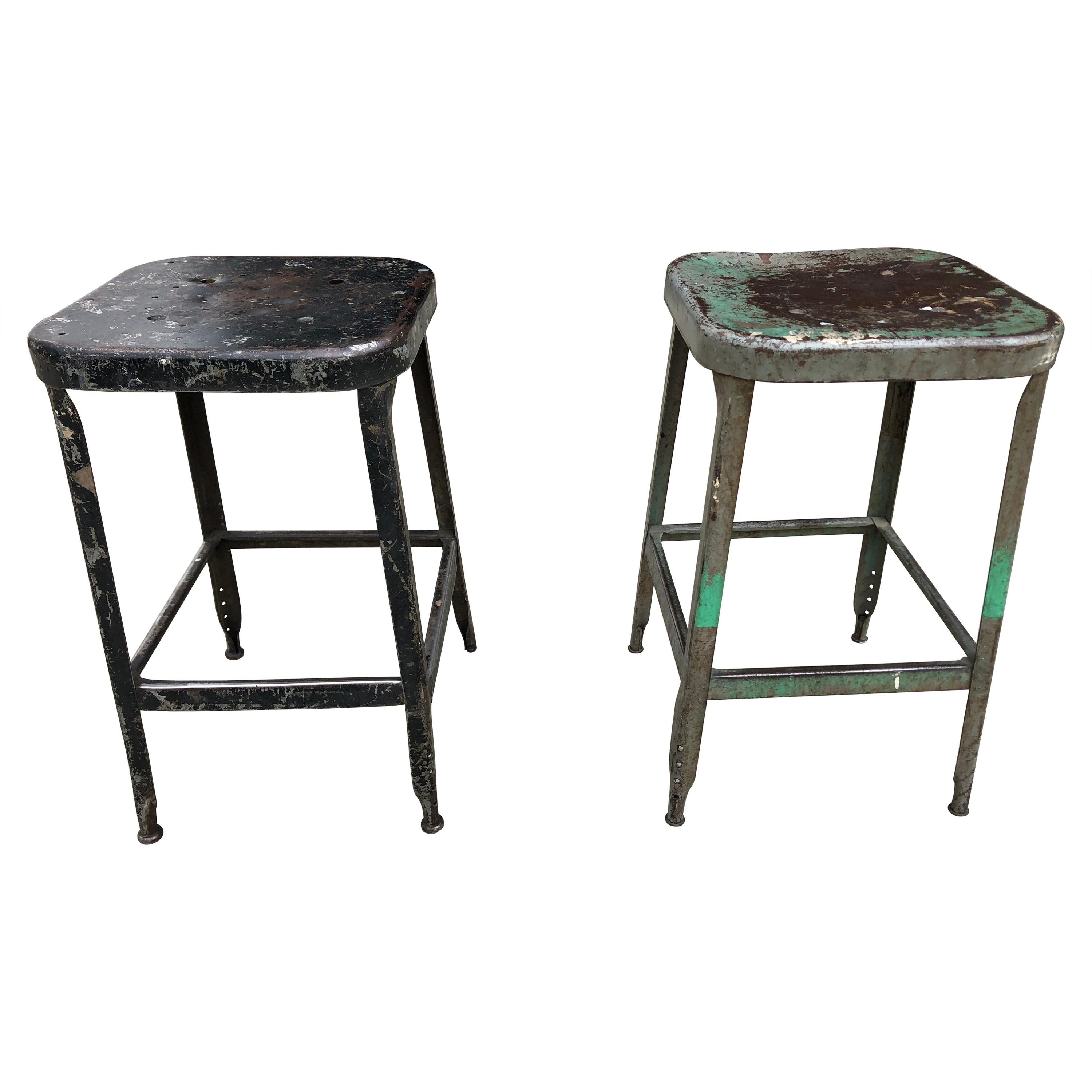 Pair of Vintage Metal Bar Stools at 1stDibs vintage metal stools