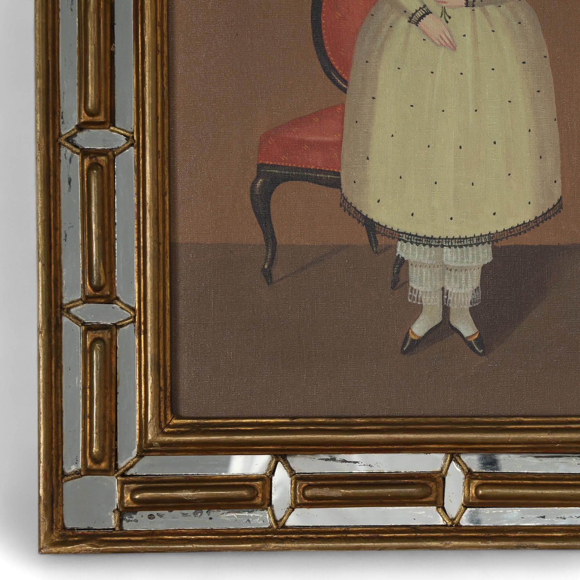 Pair of Vintage Mexican Folk Art Paintings of a Man and a Woman by Oscar Bernach For Sale 6