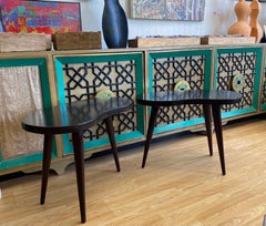 Pair of Vintage Mexican Kidney Shaped Side Tables, Circa 1960s