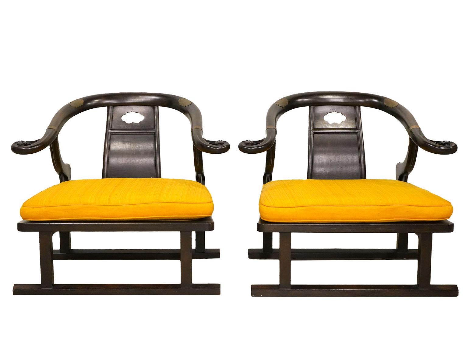 20ième siècle Paire de fauteuils de salon vintage Michael Taylor pour Baker collection Far East en vente