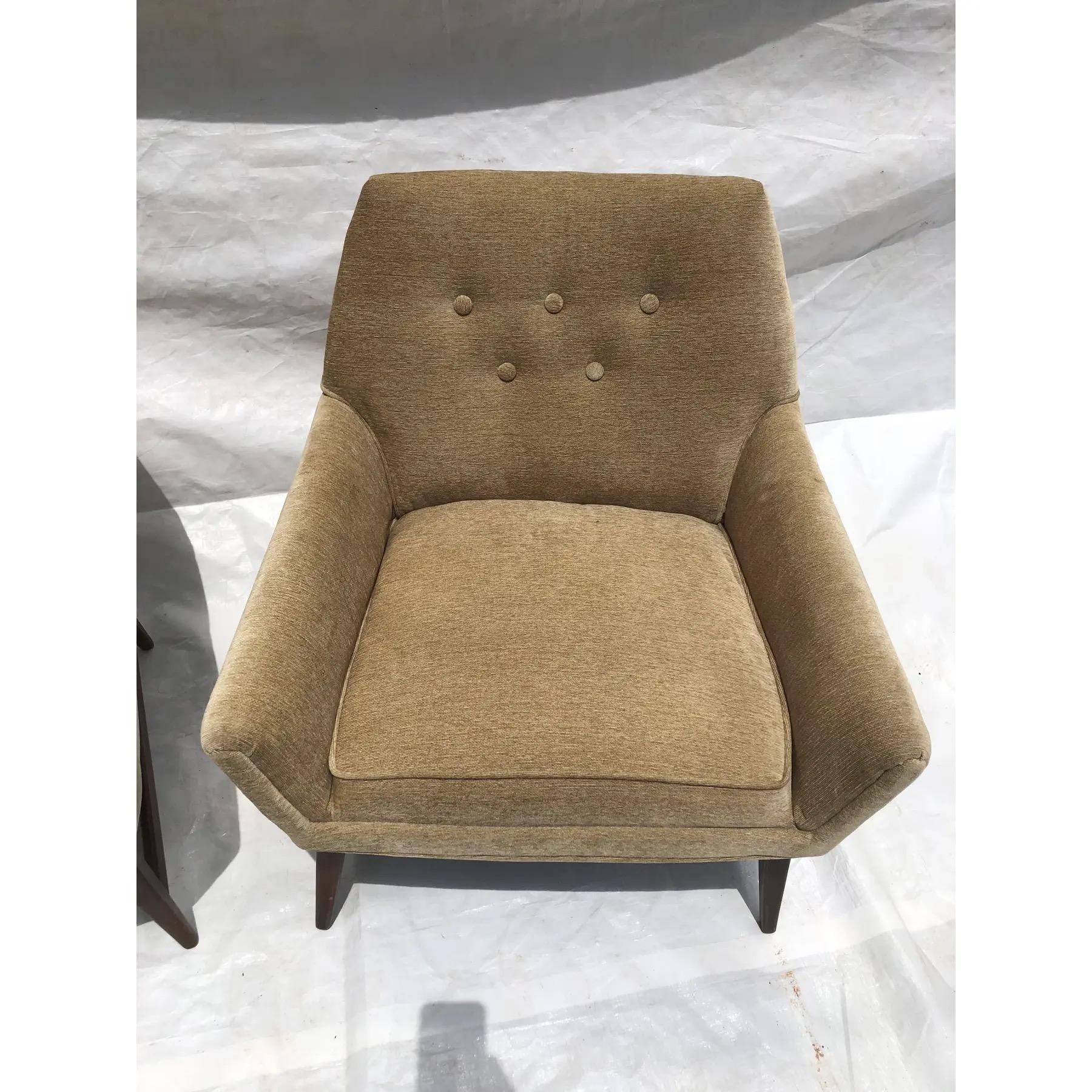 Fabric Pair of Vintage Mid Century Atomic Chairs For Sale
