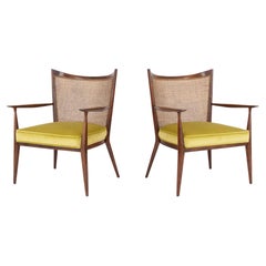 Pair of Vintage Mid Century Cane Back Armchairs by Paul McCobb