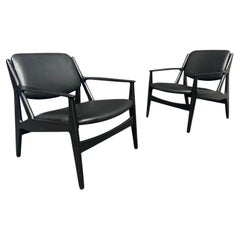 Pair of Vintage Mid Century Danish Modern "Ella" Lounge Chairs by Arne Vodder