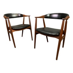 Pair of Vintage Mid Century Danish Teak Fastrup Dining Chairs #213 by T. Harlev