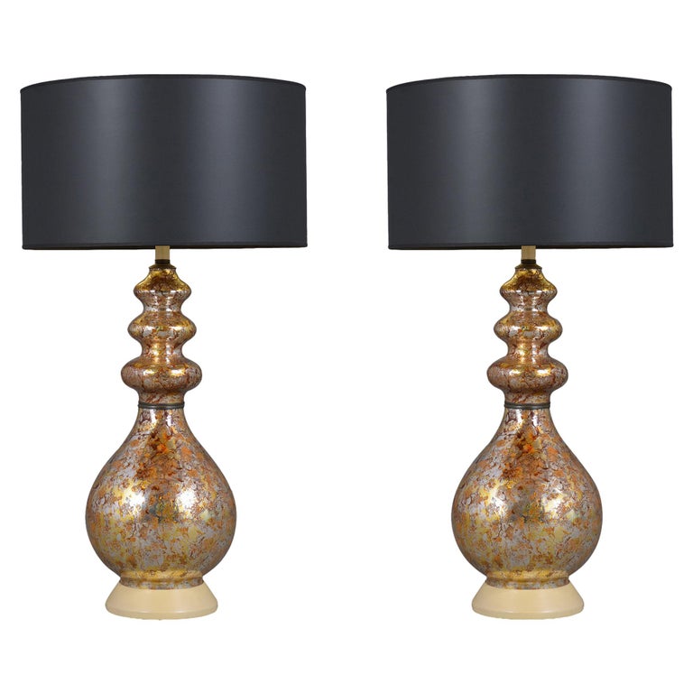 Pair of Vintage Mid-Century Modern Glass Table Lamps For Sale at 1stDibs | designer  glass table lamps