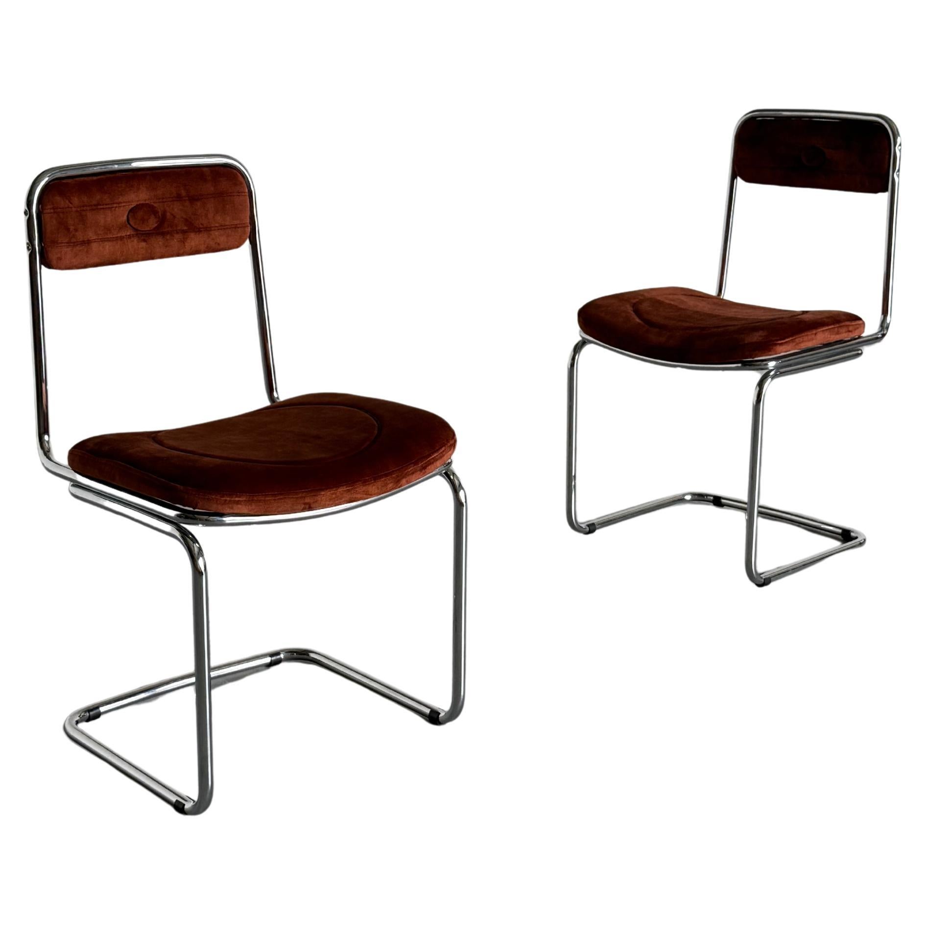 Pair of Elegant Italian MidCentury Bentwood Dining Chairs in Olive