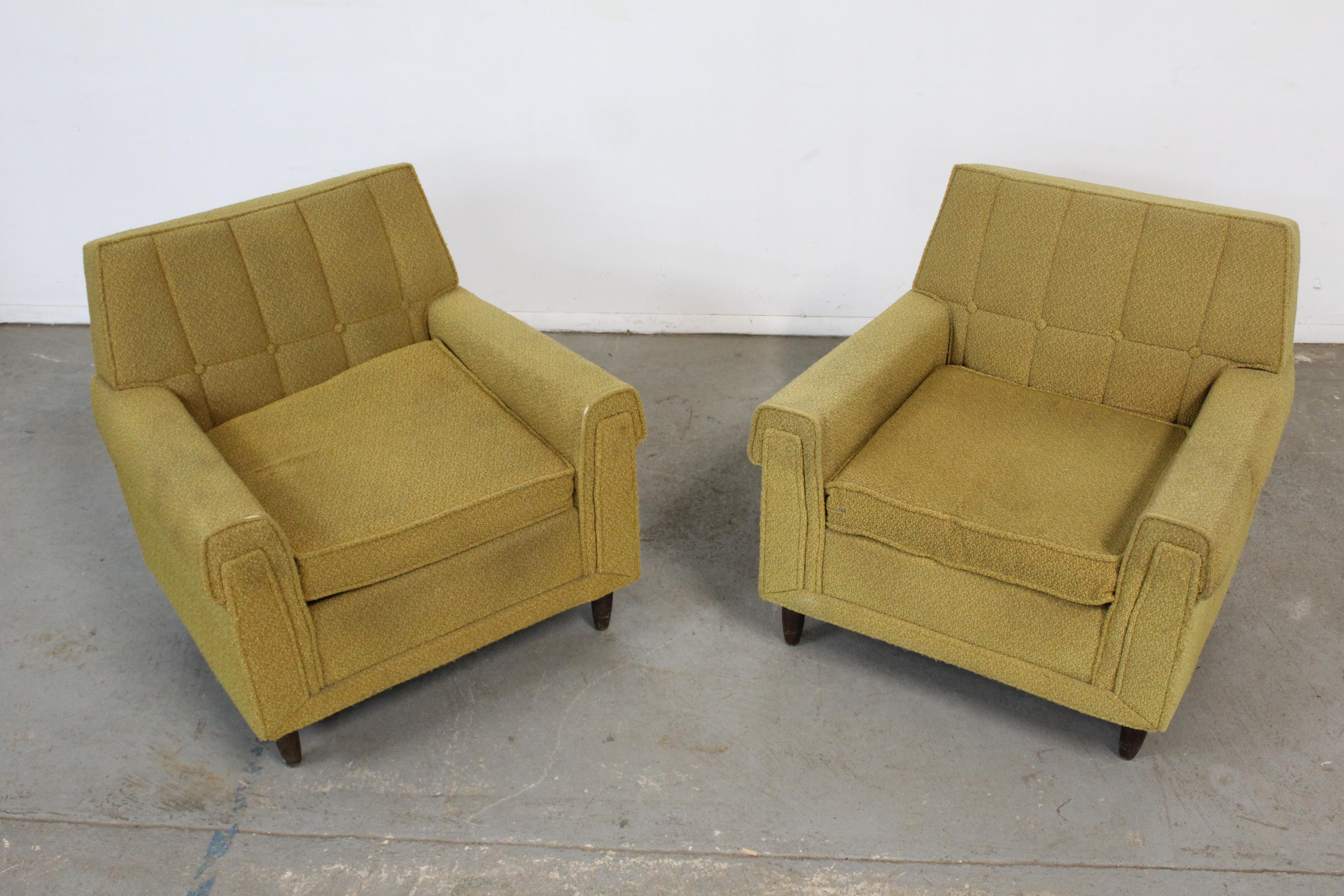 Pair of Vintage Midcentury Kroehler Style Lounge Club Chairs 8