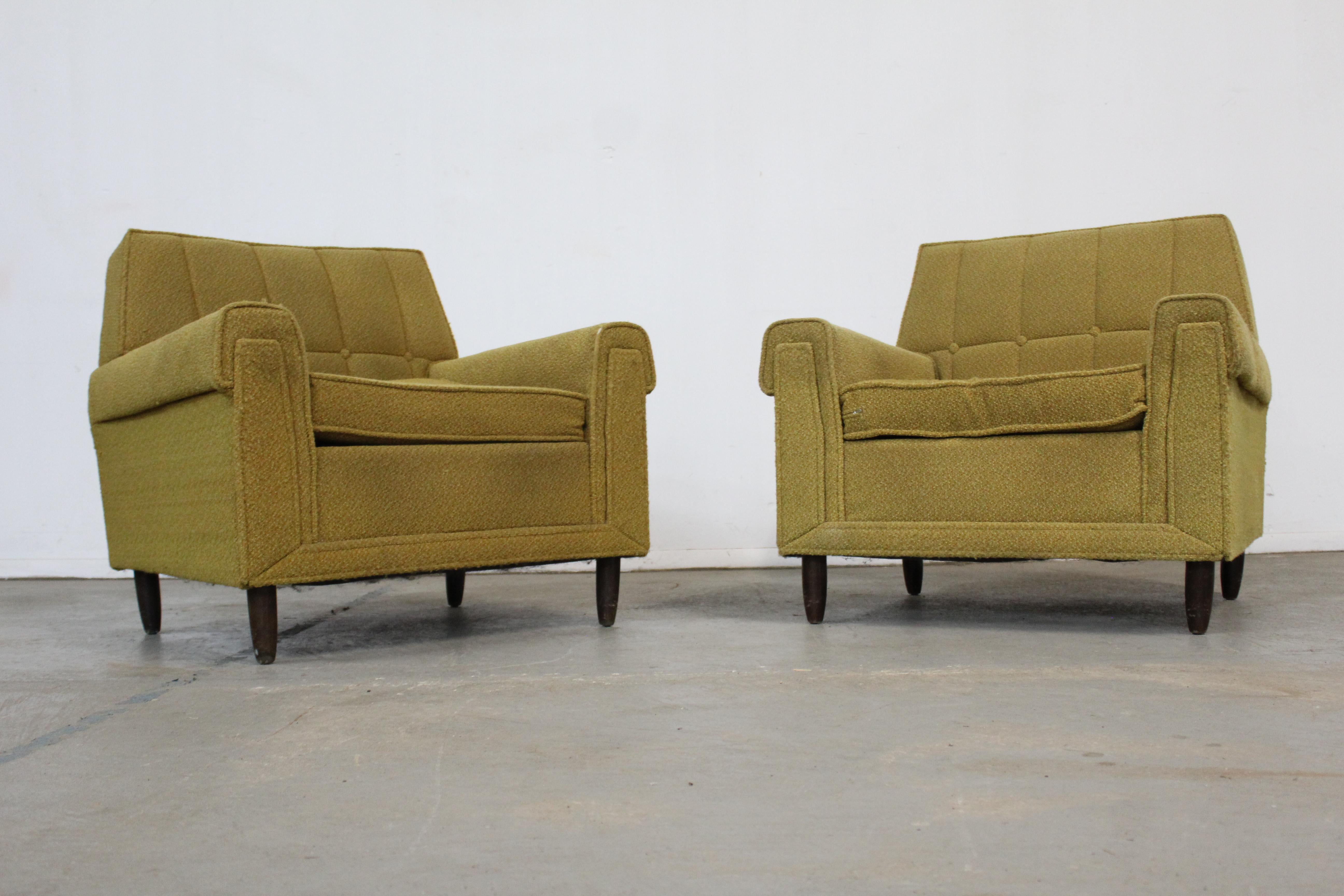 Pair of Vintage Midcentury Kroehler Style Lounge Club Chairs 9