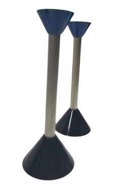 Pair of Vintage Mid Century Memphis Age Postmodern Candlestick Holder