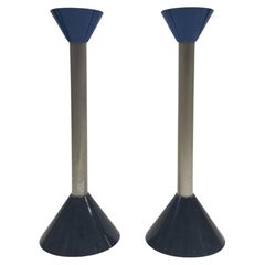 Pair of Used Mid Century Memphis Age Postmodern Candlestick Holder