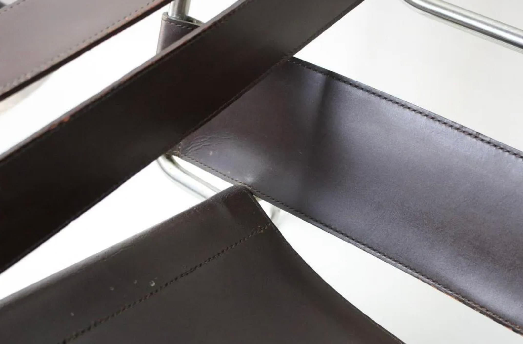 Ein Paar braune Wassily-Loungesessel aus Leder für Knoll, Moderne der Mitte des Jahrhunderts im Angebot 3