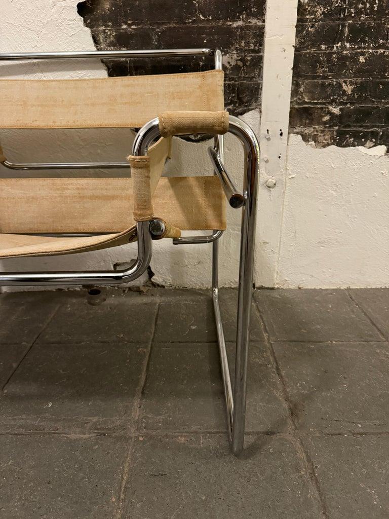 Américain Paire de fauteuils de salon Wassily en toile vintage, moderne du milieu du siècle dernier pour Knoll en vente